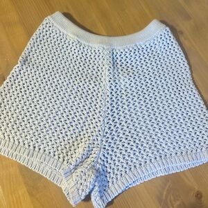 Aerie Offline Ice Blue Open Knit Shorts / NEW WITH TAGS